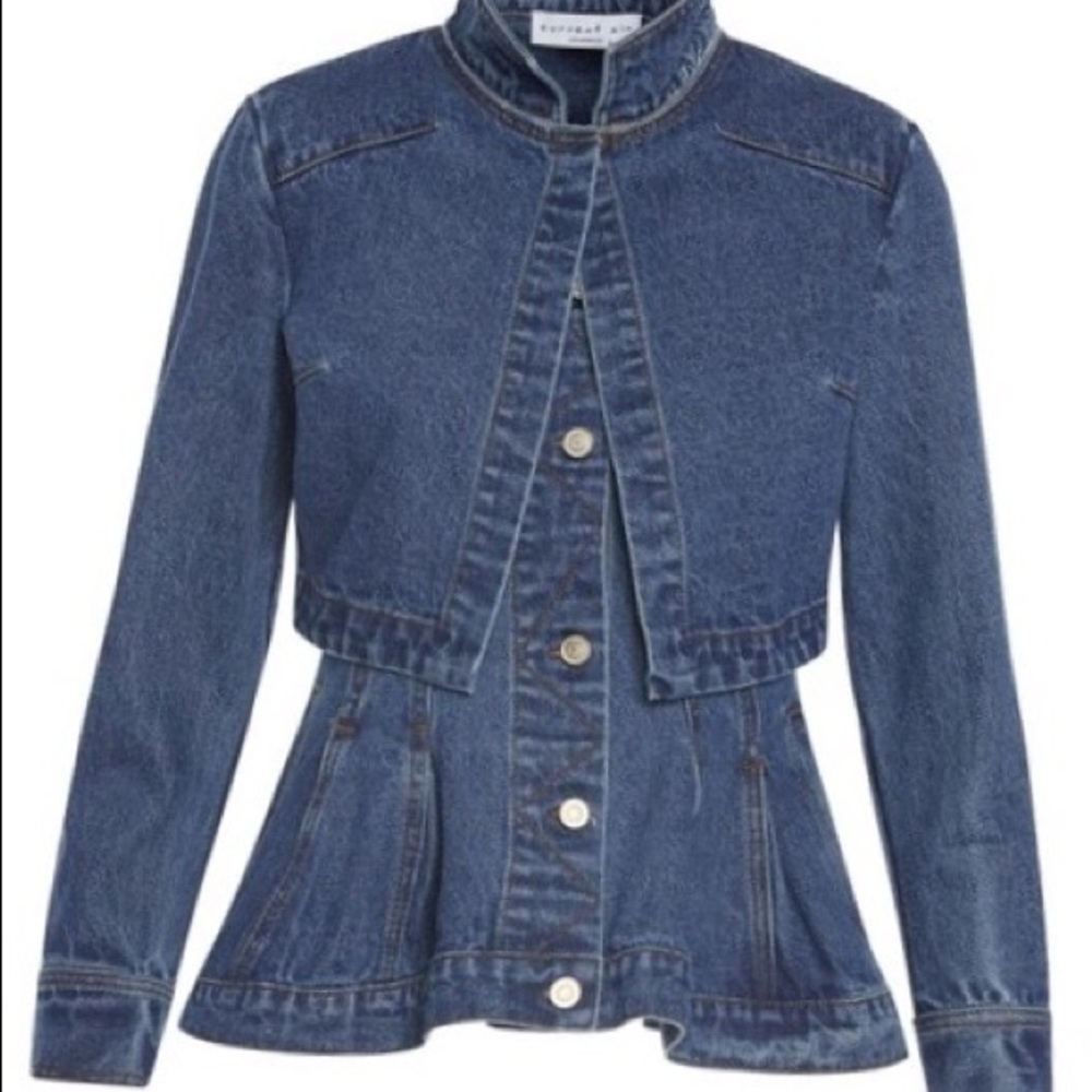 Denim peplum jacket/ cape two in one